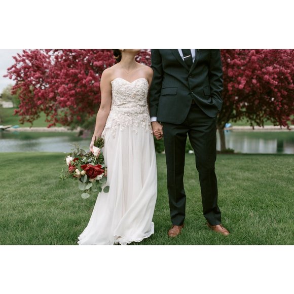 BHLDN Jenny Yoo Marianna Marabella Wedding Gown Size 12 NEW - Picture 12 of 16